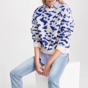 MOTHER Blue and White Sweater